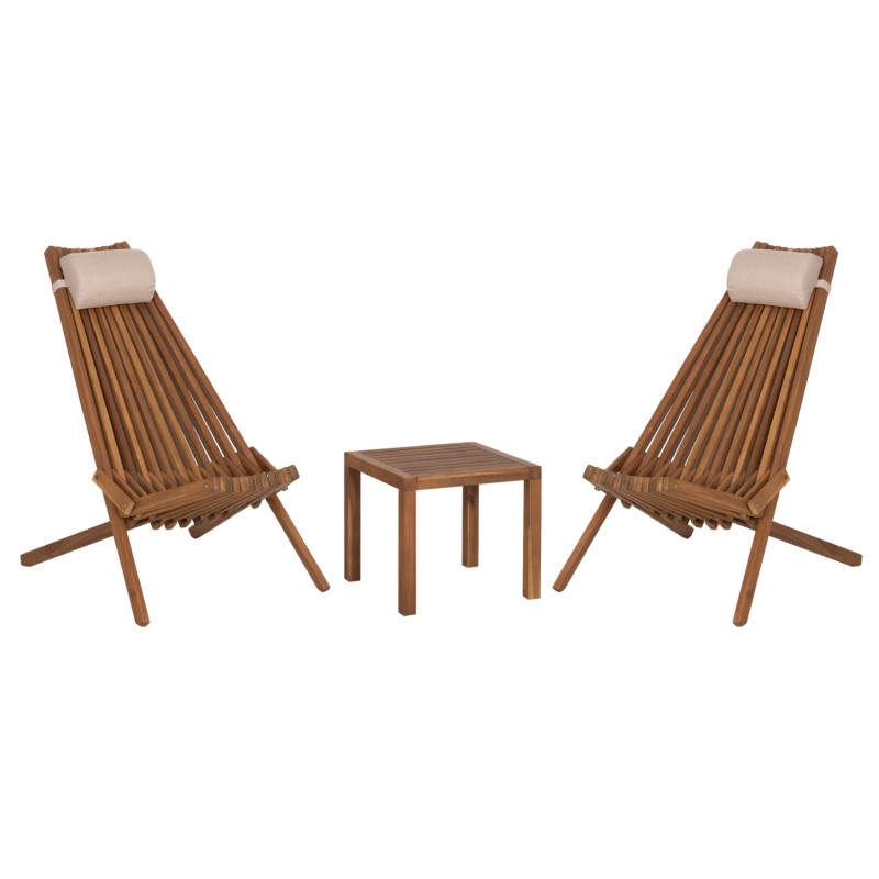 LOUNGE ΣΕΤ ΕΞ.ΧΩΡΟΥ 3ΤΜΧ SHIGAN HM10993 ΞΥΛΟ ΑΚΑΚΙΑΣ--ΜΑΞΙΛΑΡI ΚΕΦΑΛΗΣ ΣΕ ΜΠΕΖ