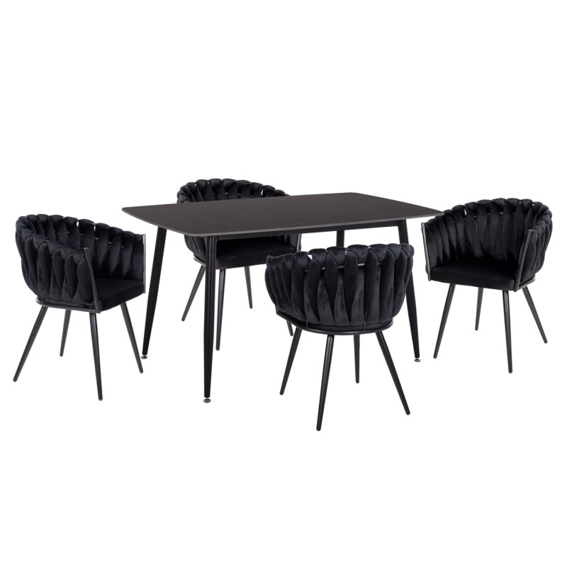 ΣΕΤ ΤΡΑΠΕΖΑΡΙΑΣ 5ΤΜΧ RAVEN HM12116.03 ΚΕΡΑΜΙΚΟ TOP ΜΑΥΡΟ ΜΑΡΜΑΡΟ--ΜΑΥΡΟ ΒΕΛΟΥΔΟ