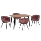 ΣΕΤ ΤΡΑΠΕΖΑΡΙΑΣ 5ΤΜΧ ALIZA HM12122.01 MDF TOP ΣΕ ΦΥΣΙΚΟ--ΣΑΠΙΟ ΜΗΛΟ ΒΕΛΟΥΔΟ