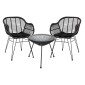 ΣΕΤ ΤΡΑΠΕΖΑΡΙΑΣ 3ΤΜΧ HM11871 ΜΕΤΑΛΛΟ & RATTAN ΣΕ ΜΑΥΡΟ ΧΡΩΜΑ