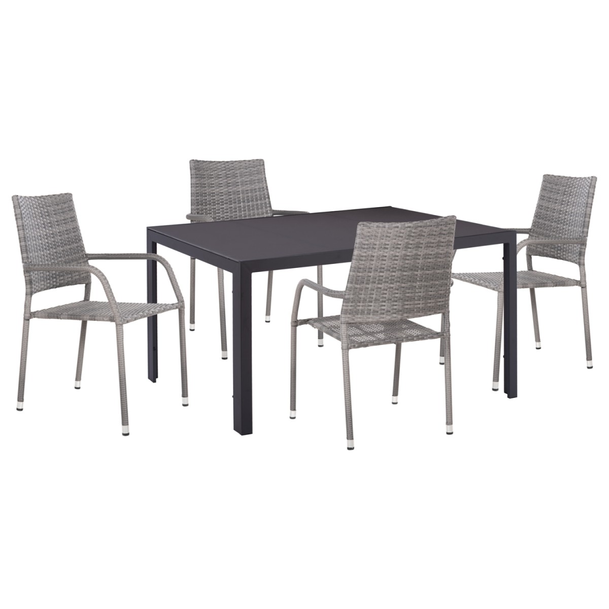 ΣΕΤ ΤΡΑΠΕΖΑΡΙΑΣ ΕΞ.ΧΩΡΟΥ 5ΤΜΧ MORNER HM21008 ΜΕΤΑΛΛΟ & WICKER ΣΕ ΓΚΡΙ