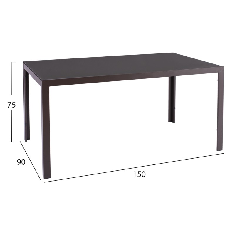 ΣΕΤ ΤΡΑΠΕΖΑΡΙΑΣ 5ΤΜΧ ENDIKA HM21011 ΚΑΡΕΚΛΕΣ ΜΕ ΜΑΞΙΛΑΡΙ & ΤΡΑΠΕΖΙ 150x90εκ ΚΑΦΕ