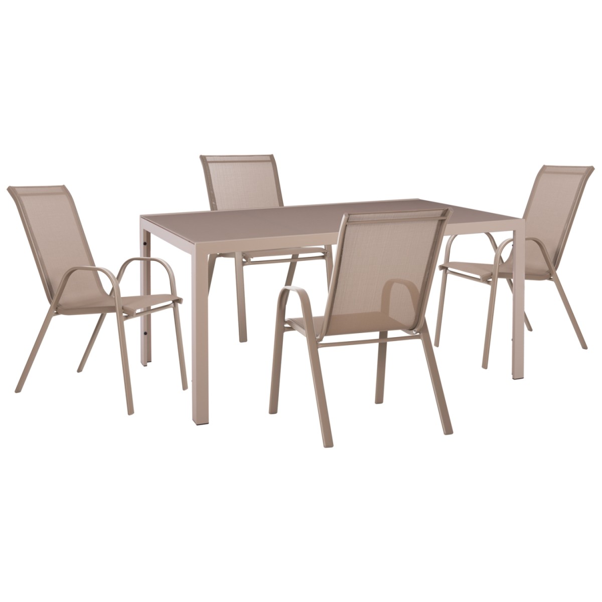ΣΕΤ ΤΡΑΠΕΖΑΡΙΑΣ 5ΤΜΧ OFER HM21015 ΤΡΑΠΕΖΙ & 4 ΚΑΡΕΚΛΕΣ ΜΕΤΑΛΛΟ ΣΕ ΚΑΠΟΥΤΣΙΝΟ