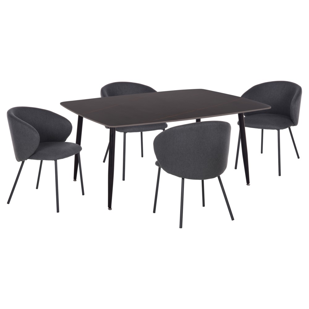 ΣΕΤ ΤΡΑΠΕΖΑΡΙΑΣ 5ΤΜΧ RAVEN HM21069.02 ΚΕΡΑΜΙΚΟ TOP ΜΑΥΡΟ ΜΑΡΜΑΡΟ & 4 ΚΑΡΕΚΛΕΣ ΣΕΤ ΤΡΑΠΕΖΑΡΙΑΣ 5ΤΜΧ RAVEN HM21069.02 ΚΕΡΑΜΙΚΟ TOP ΜΑΥΡΟ ΜΑΡΜΑΡΟ & 4 ΚΑΡΕΚΛΕΣ