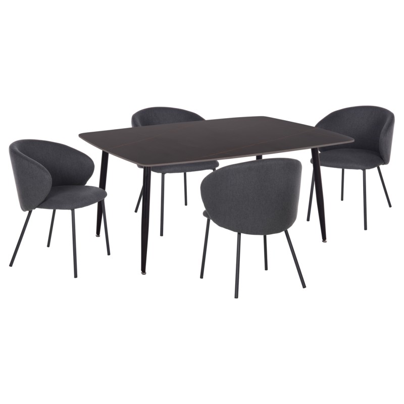 ΣΕΤ ΤΡΑΠΕΖΑΡΙΑΣ 5ΤΜΧ RAVEN HM21069.02 ΚΕΡΑΜΙΚΟ TOP ΜΑΥΡΟ ΜΑΡΜΑΡΟ & 4 ΚΑΡΕΚΛΕΣ ΣΕΤ ΤΡΑΠΕΖΑΡΙΑΣ 5ΤΜΧ RAVEN HM21069.02 ΚΕΡΑΜΙΚΟ TOP ΜΑΥΡΟ ΜΑΡΜΑΡΟ & 4 ΚΑΡΕΚΛΕΣ