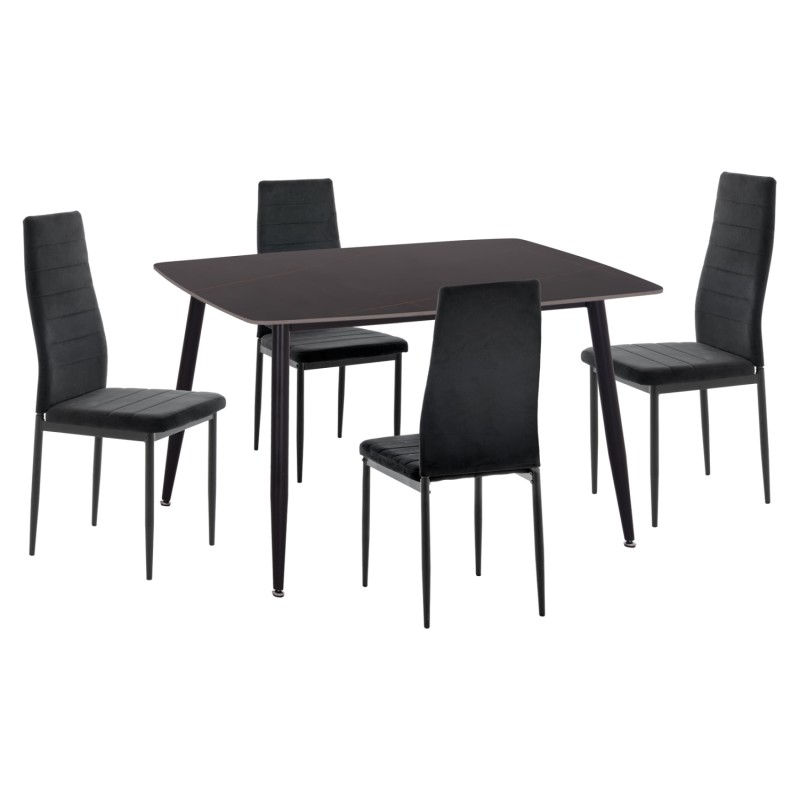 ΣΕΤ ΤΡΑΠΕΖΑΡΙΑΣ 5ΤΜΧ RAVEN HM21224.02 ΚΕΡΑΜΙΚΟ TOP ΜΑΥΡΟ ΜΑΡΜΑΡΟ--ΒΕΛΟΥΔΟ ΜΑΥΡΟ