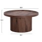 ΣΕΤ 2ΤΜΧ ΤΡΑΠΕΖΙΑ ΣΑΛΟΝΙΟΥ MARGON HM21084 MDF ΣΚΟΥΡΟ ΚΑΦΕ Φ80εκ & Φ45εκ