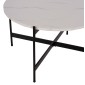 ΣΕΤ 2ΤΜΧ ΤΡΑΠΕΖΙΑ ΣΑΛΟΝΙΟΥ RONDA HM21089.04 MDF ΛΕΥΚΟ ΜΑΡΜΑΡΟ Φ80εκ & Φ50εκ