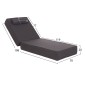 ΜΑΞΙΛΑΡΙ ΞΑΠΛΩΣΤΡΑΣ KIHEI HM21094.03 OLEFIN ΣΚΟΥΡΟ ΓΚΡΙ ΜΕ FOAM 198x70x20Υεκ