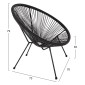 ΣΕΤ ΕΞΩΤΕΡΙΚΟΥ ΧΩΡΟΥ 3ΤΜΧ ACAPULCO HM21101 P.E.RATTAN-ΜΕΤΑΛΛΟ ΣΕ ΜΑΥΡΟ