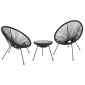 ΣΕΤ ΕΞΩΤΕΡΙΚΟΥ ΧΩΡΟΥ 3ΤΜΧ ACAPULCO HM21101 P.E.RATTAN-ΜΕΤΑΛΛΟ ΣΕ ΜΑΥΡΟ