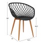 ΣΕΤ ΤΡΑΠΕΖΑΡΙΑΣ 5ΤΜΧ ARIADNE HM21174 MDF TOP & ΠΟΛΥΠΡΟΠΥΛΕΝΙΟ ΣΕ ΜΑΥΡΟ