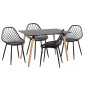 ΣΕΤ ΤΡΑΠΕΖΑΡΙΑΣ 5ΤΜΧ LIO HM21175 MDF TOP & ΠΟΛΥΠΡΟΠΥΛΕΝΙΟ ΣΕ ΜΑΥΡΟ