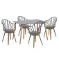 ΣΕΤ ΤΡΑΠΕΖΑΡΙΑΣ 5ΤΜΧ ANAIS HM21176 MDF TOP ΣΕ ΓΚΡΙ--P.P. & PU ΣΕ ΓΚΡΙ