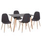 ΣΕΤ ΤΡΑΠΕΖΑΡΙΑΣ 5ΤΜΧ MINARDO HM21179 MDF TOP ΣΕ ΜΑΥΡΟ--ΣΚΟΥΡΟ ΓΚΡΙ ΥΦΑΣΜΑ