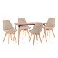 ΣΕΤ ΤΡΑΠΕΖΑΡΙΑΣ 5ΤΜΧ VEGAS HM21180 MDF TOP ΣΕ ΦΥΣΙΚΟ--ΥΦΑΣΜΑ ΜΠΕΖ
