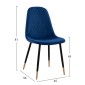 ΣΕΤ ΤΡΑΠΕΖΑΡΙΑΣ 5ΤΜΧ ALIZA HM11196.08 MDF TOP-ΒΕΛΟΥΔΟ ΜΠΛΕ & ΜΕΤΑΛΛΟ ΜΑΥΡΟ