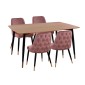 ΣΕΤ ΤΡΑΠΕΖΑΡΙΑΣ 5ΤΜΧ JOLIE HM11198.02 MDF TOP-ΒΕΛΟΥΔΟ ΣΑΠΙΟ ΜΗΛΟ & ΜΕΤΑΛΛΟ ΜΑΥΡΟ