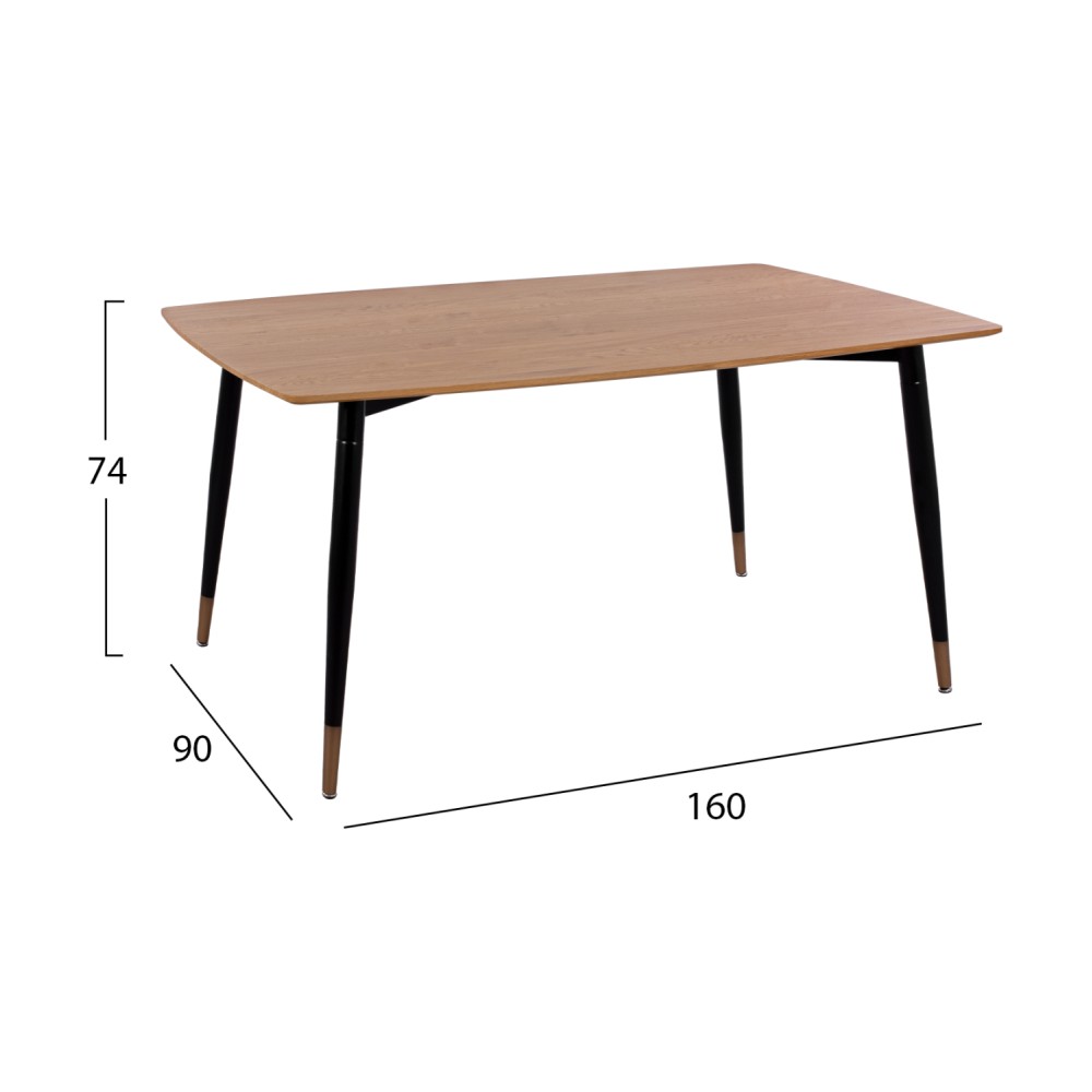 ΣΕΤ ΤΡΑΠΕΖΑΡΙΑΣ 5ΤΜΧ JOLIE HM11198.03 MDF TOP-ΒΕΛΟΥΔΟ ΚΥΠΑΡΙΣΣΙ & ΜΕΤΑΛΛΟ ΜΑΥΡΟ