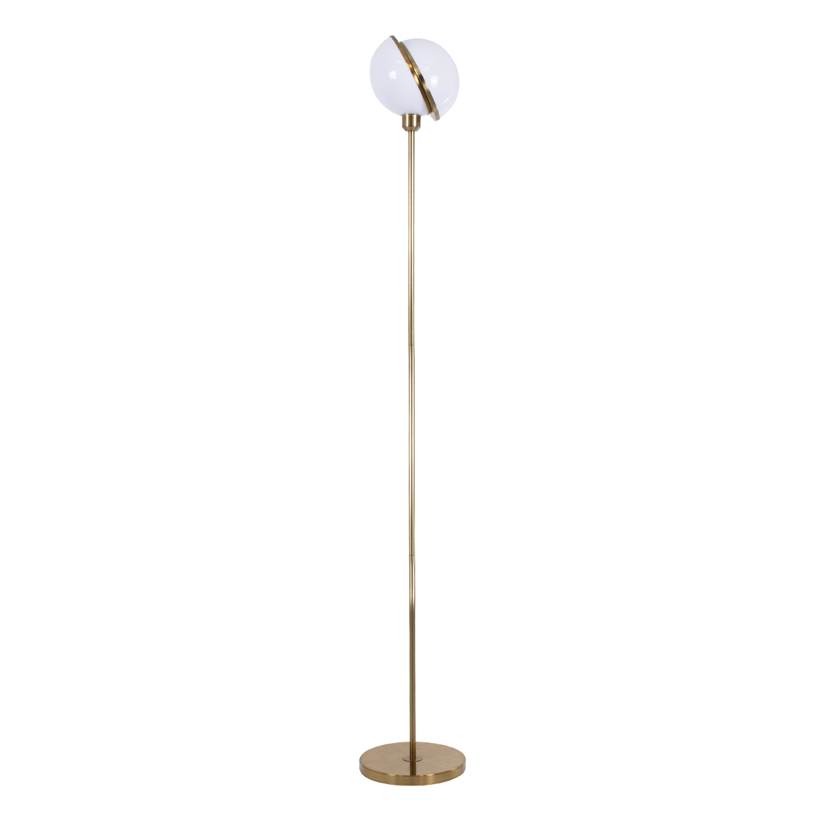 GloboStar® HUDSON 00500 Μοντέρνο Επιδαπέδιο Φωτιστικό Μονόφωτο 1 x E27 IP20 Χρυσό Αλουμίνιο με Λευκό Πλαστικό - Μ20 x Π20 x Υ177cm