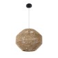 GloboStar® CAYMAN 00522 Boho Κρεμαστό Φωτιστικό Πλέγμα Μονόφωτο 1 x E27 IP20 Μπεζ Σχοινί - Μ40 x Π40 x Υ30cm