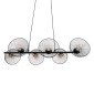 GloboStar® VERONA 00587 Μοντέρνο Κρεμαστό Φωτιστικό Ράγα Πολύφωτο 6 x E27 IP20 Μαύρο & Χρυσό Μέταλλο - Μ100 x Π28 x Υ20cm