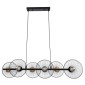 GloboStar® VERONA 00587 Μοντέρνο Κρεμαστό Φωτιστικό Ράγα Πολύφωτο 6 x E27 IP20 Μαύρο & Χρυσό Μέταλλο - Μ100 x Π28 x Υ20cm
