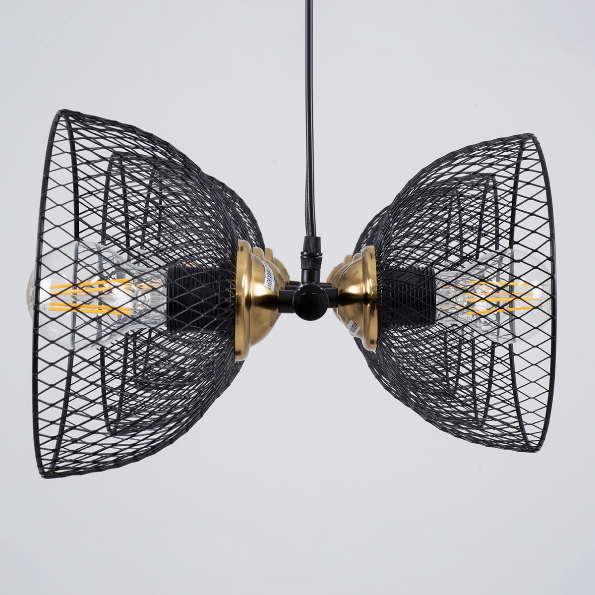 GloboStar® VERONA 00587 Μοντέρνο Κρεμαστό Φωτιστικό Ράγα Πολύφωτο 6 x E27 IP20 Μαύρο & Χρυσό Μέταλλο - Μ100 x Π28 x Υ20cm