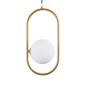 GloboStar® HAMBURG 00590 Μοντέρνο Κρεμαστό Φωτιστικό Μπάλα Μονόφωτο 1 x G9 Χρυσό Μέταλλο με Λευκό Γυαλί - Μ20 x Π15 x Υ40cm