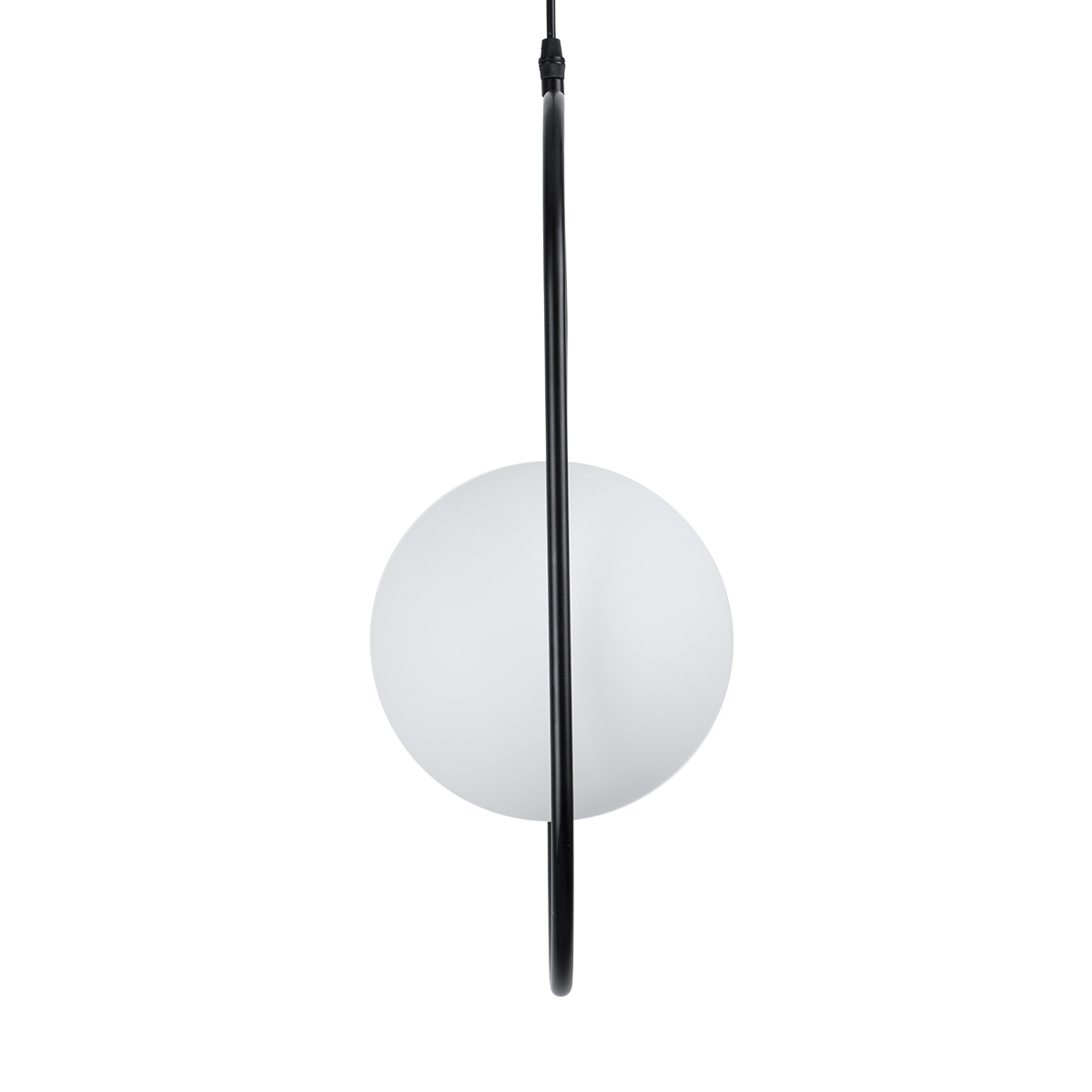 GloboStar® HAMBURG 00591 Μοντέρνο Κρεμαστό Φωτιστικό Μπάλα Μονόφωτο 1 x E14 IP20 Μαύρο Μέταλλο με Λευκό Γυαλί - Μ25 x Π20 x Υ50cm