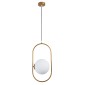 GloboStar® HAMBURG 00592 Μοντέρνο Κρεμαστό Φωτιστικό Μπάλα Μονόφωτο 1 x E14 IP20 Χρυσό Μέταλλο με Λευκό Γυαλί - Μ25 x Π20 x Υ50cm