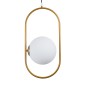 GloboStar® HAMBURG 00592 Μοντέρνο Κρεμαστό Φωτιστικό Μπάλα Μονόφωτο 1 x E14 IP20 Χρυσό Μέταλλο με Λευκό Γυαλί - Μ25 x Π20 x Υ50cm