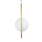GloboStar® HAMBURG 00592 Μοντέρνο Κρεμαστό Φωτιστικό Μπάλα Μονόφωτο 1 x E14 IP20 Χρυσό Μέταλλο με Λευκό Γυαλί - Μ25 x Π20 x Υ50cm