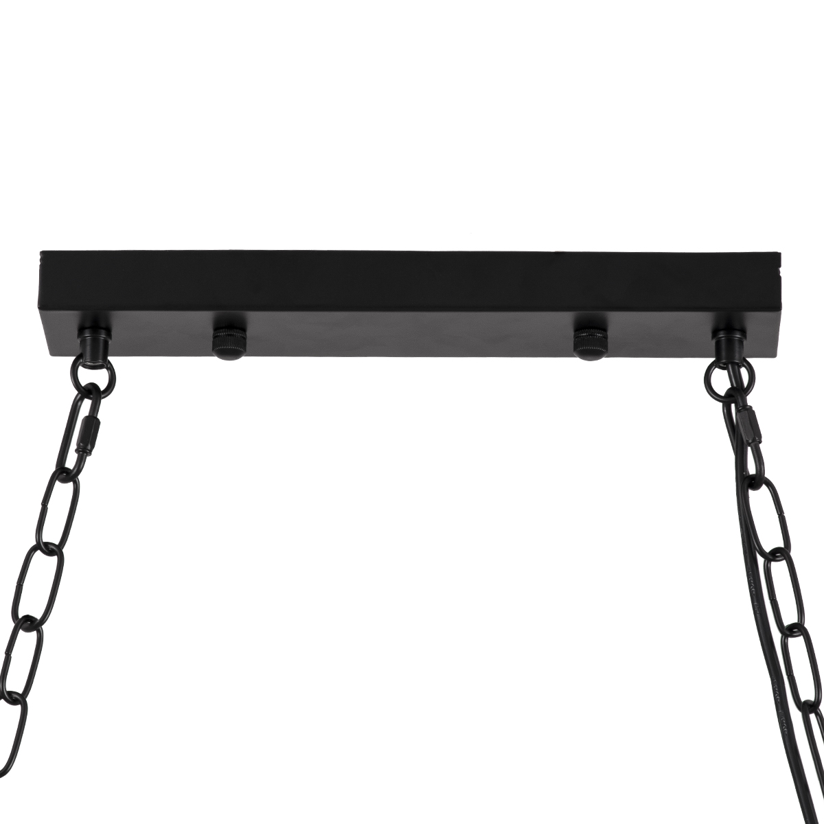 GloboStar® VIKING 00607 Vintage Κρεμαστό Φωτιστικό Ανάρτηση Πολύφωτο 10 x E27 Μαύρο Μέταλλο, Καφε Ξύλο με Μπεζ Σχοινί - Μ108 x Π11 x Υ96cm έως Y220cm max