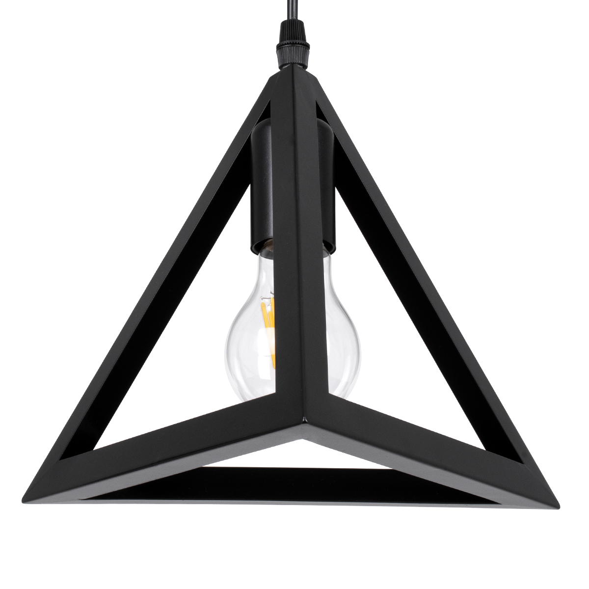GloboStar® TRIANGLE 00608 Μοντέρνο Κρεμαστό Φωτιστικό Ράγα Πολύφωτο 5 x E27 IP20 Μαύρο Μέταλλο - Μ170 x Π22 x Y130cm