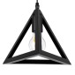 GloboStar® TRIANGLE 00608 Μοντέρνο Κρεμαστό Φωτιστικό Ράγα Πολύφωτο 5 x E27 IP20 Μαύρο Μέταλλο - Μ170 x Π22 x Y130cm