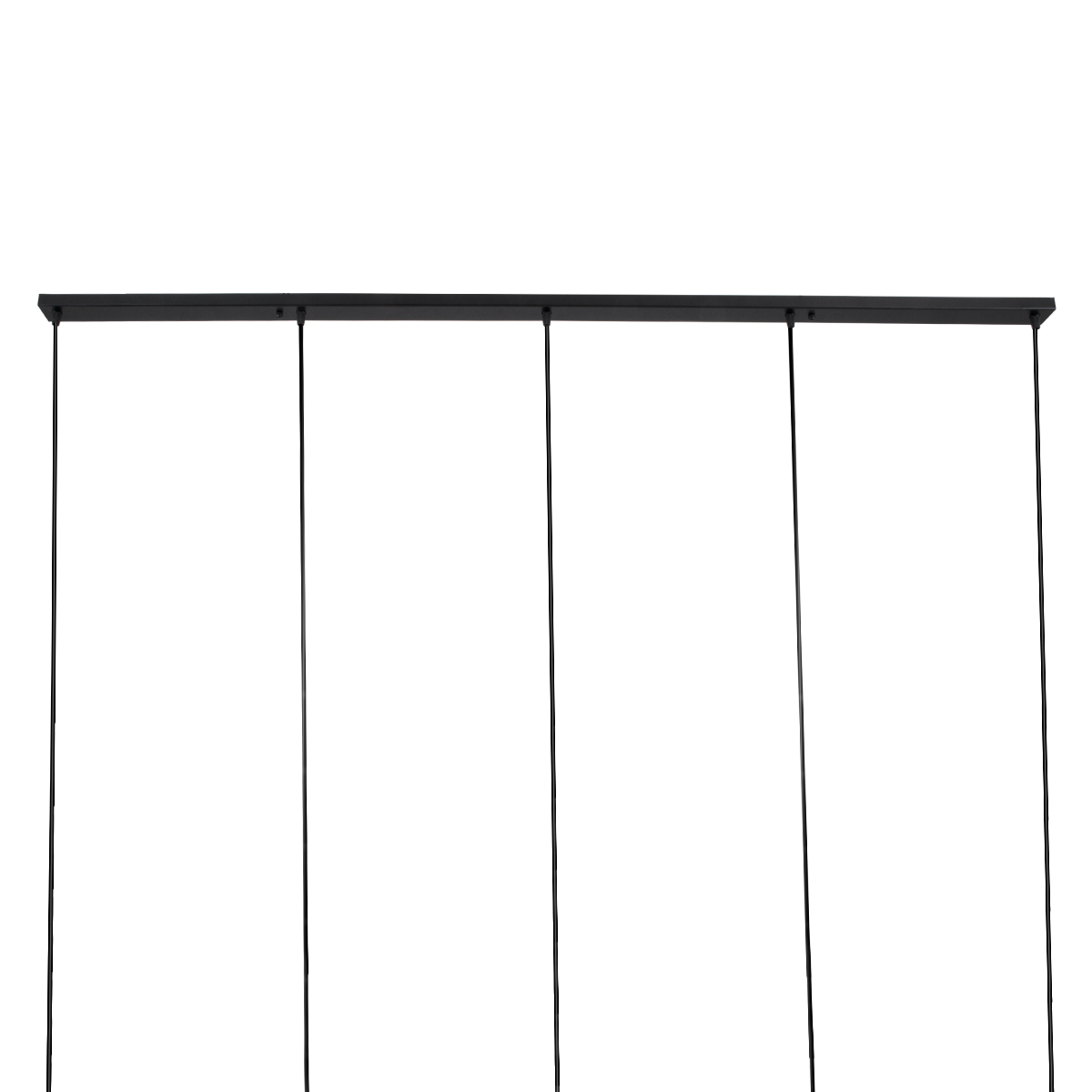 GloboStar® TRIANGLE 00608 Μοντέρνο Κρεμαστό Φωτιστικό Ράγα Πολύφωτο 5 x E27 IP20 Μαύρο Μέταλλο - Μ170 x Π22 x Y130cm