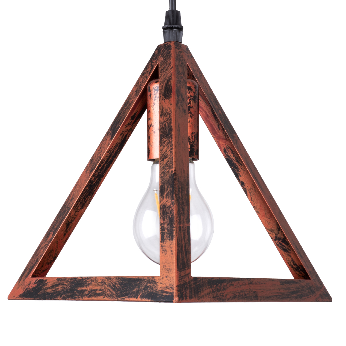 GloboStar® TRIANGLE 00609 Μοντέρνο Κρεμαστό Φωτιστικό Ράγα Πολύφωτο 5 x E27 IP20 Χάλκινο Μέταλλο - Μ170 x Π22 x Y130cm