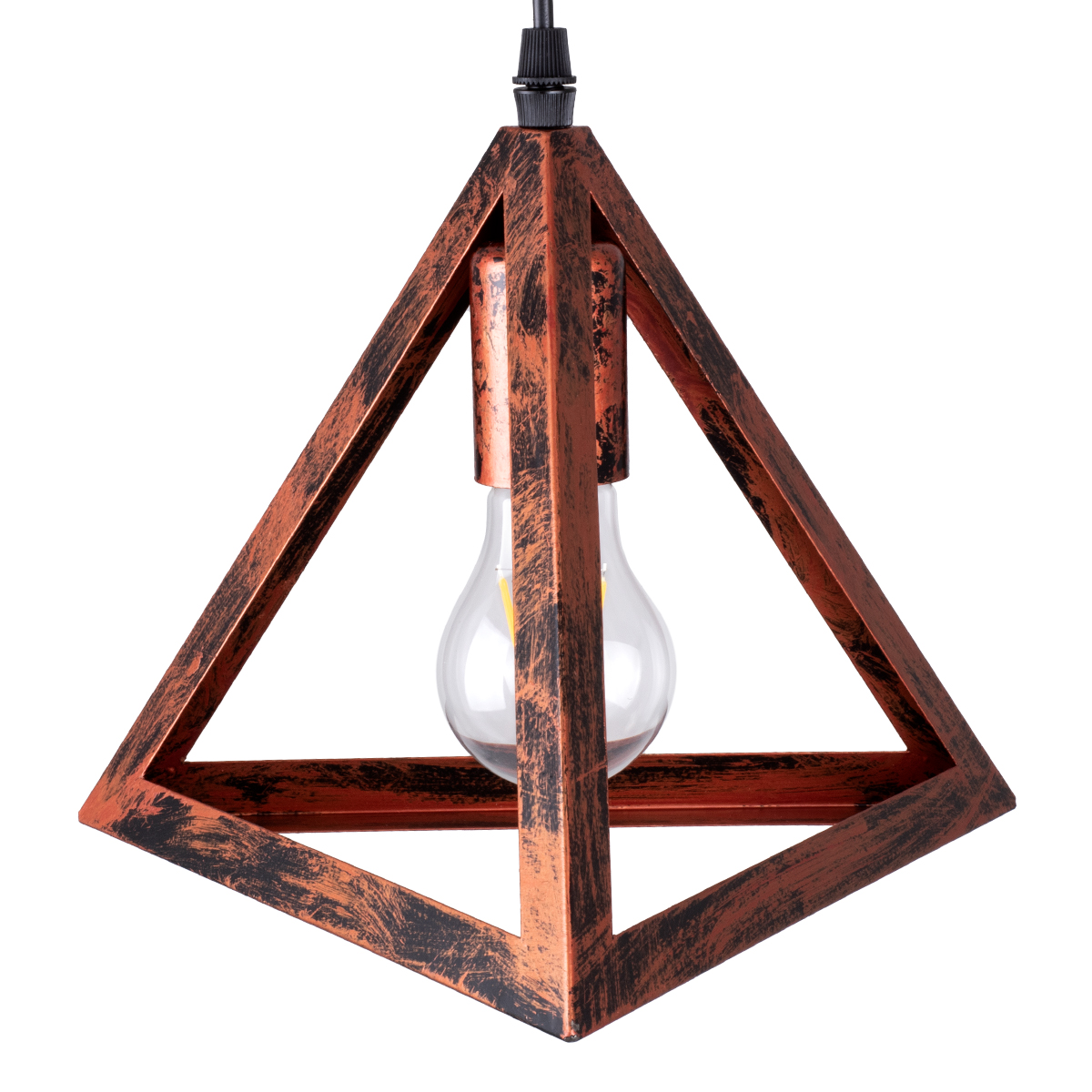 GloboStar® TRIANGLE 00609 Μοντέρνο Κρεμαστό Φωτιστικό Ράγα Πολύφωτο 5 x E27 IP20 Χάλκινο Μέταλλο - Μ170 x Π22 x Y130cm