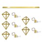 GloboStar® TRIANGLE 00610 Μοντέρνο Κρεμαστό Φωτιστικό Ράγα Πολύφωτο 5 x E27 IP20 Χρυσό Μέταλλο - Μ170 x Π22 x Y130cm