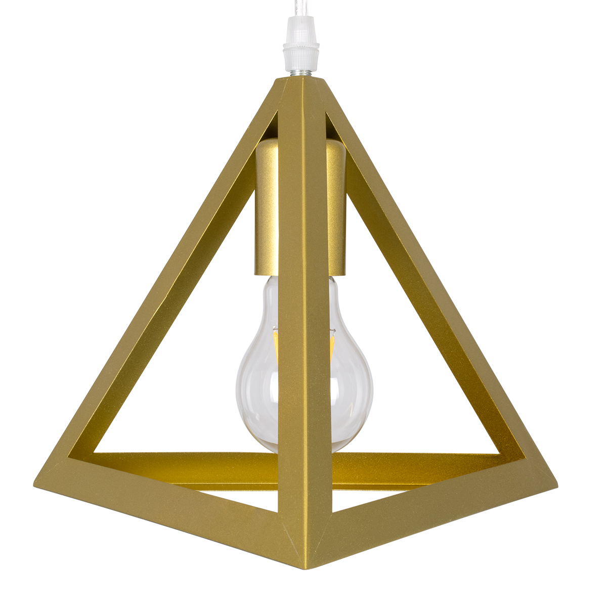 GloboStar® TRIANGLE 00610 Μοντέρνο Κρεμαστό Φωτιστικό Ράγα Πολύφωτο 5 x E27 IP20 Χρυσό Μέταλλο - Μ170 x Π22 x Y130cm