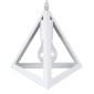 GloboStar® TRIANGLE 00612 Μοντέρνο Κρεμαστό Φωτιστικό Ράγα Δίφωτο 2 x E27 IP20 Λευκό Μέταλλο - Μ60 x Π22 x Y130cm