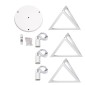 GloboStar® TRIANGLE 00617 Μοντέρνο Κρεμαστό Φωτιστικό Πλέγμα Τρίφωτο 3 x E27 IP20 Λευκό Μέταλλο - Μ49 x Π49 x Y130cm