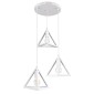GloboStar® TRIANGLE 00617 Μοντέρνο Κρεμαστό Φωτιστικό Πλέγμα Τρίφωτο 3 x E27 IP20 Λευκό Μέταλλο - Μ49 x Π49 x Y130cm