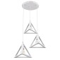 GloboStar® TRIANGLE 00617 Μοντέρνο Κρεμαστό Φωτιστικό Πλέγμα Τρίφωτο 3 x E27 IP20 Λευκό Μέταλλο - Μ49 x Π49 x Y130cm