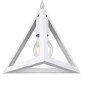 GloboStar® TRIANGLE 00617 Μοντέρνο Κρεμαστό Φωτιστικό Πλέγμα Τρίφωτο 3 x E27 IP20 Λευκό Μέταλλο - Μ49 x Π49 x Y130cm