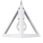 GloboStar® TRIANGLE 00617 Μοντέρνο Κρεμαστό Φωτιστικό Πλέγμα Τρίφωτο 3 x E27 IP20 Λευκό Μέταλλο - Μ49 x Π49 x Y130cm