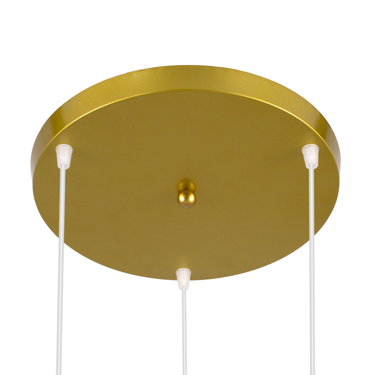 GloboStar® TRIANGLE 00620 Μοντέρνο Κρεμαστό Φωτιστικό Πλέγμα Τρίφωτο 3 x E27 IP20 Χρυσό Μέταλλο - Μ49 x Π49 x Y130cm