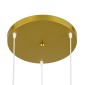 GloboStar® TRIANGLE 00620 Μοντέρνο Κρεμαστό Φωτιστικό Πλέγμα Τρίφωτο 3 x E27 IP20 Χρυσό Μέταλλο - Μ49 x Π49 x Y130cm