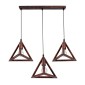 GloboStar® TRIANGLE 00623 Μοντέρνο Κρεμαστό Φωτιστικό Ράγα Τρίφωτο 3 x E27 IP20 Χάλκινο Μέταλλο - Μ70 x Π22 x Y130cm